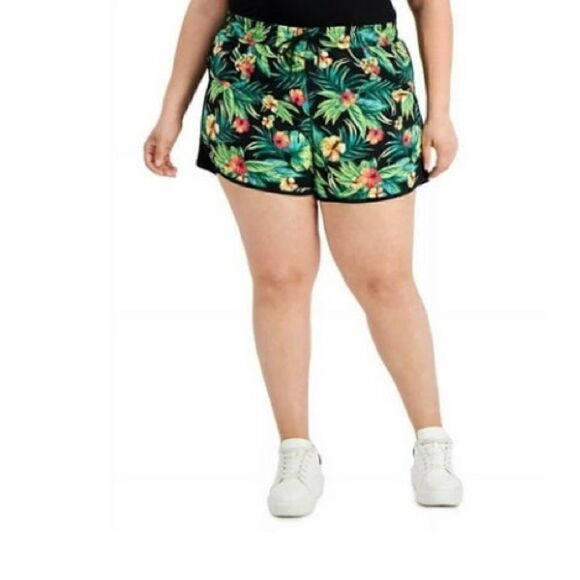NEW💐🌸 Ideology Womens Tropical-Printed Drawstring Running Shorts Size XS - Picture 1 of 11